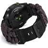 BINLUN Compatibile con Garmin Cinturino 22 mm/26 mm Paracord 550 Cinturino intrecciato militare stile robusto cinturino in nylon per Garmin ideale per Fenix per Forerunner per Marq (marrone scuro, 22