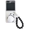 SCJLSDA Custodia protettiva trasparente per Samsung Galaxy Z Flip 6, motivo con panda in stile cartone animato, retro con design a palla di peluche, custodia protettiva trasparente Kawaii per Z Flip 6