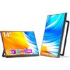 Veout Monitor portatile da 14 ultracompatto IPS Full HD (1920 x 1080) - Display USB-C/HDMI pronto da viaggio con supporto regolabile e altoparlanti integrati per laptop/PC/mobile/Mac