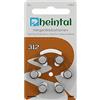 Rheintal 30 Batterie Piles per Apparecchi acustici, tipo A312 312AE A312 PR41 1.45V - 1.45V - 160mAh - Colore: Marrone