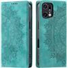CASEONJAN Cover per Oppo Find X5 Pro 5G, Pelle PU Custodia a portafoglio con scomparti per Slot Schede, Antiurto Flip Caso Cover per Oppo Find X5 Pro 5G (Vintage Verde)
