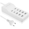 WIYETY Caricatore USB a 12 porte: stazione di ricarica USB multi-porta da 50 W, porta singola 5 V/2,4 A, stazione di ricarica hub a 12 porte, ricarica rapida, con tecnologia di rilevamento automatico
