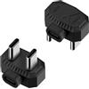Leehitech Confezione da 2 adattatori USB C ad angolo 180 gradi, tipo C femmina a maschio + adattatore OTG, connettore angolare 180° per telefoni cellulari, tablet, computer portatili