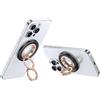 zZjoOoj Supporto magnetico per dita con anello, girevole a 360°, forte magnete N52, utilizzabile direttamente per iPhone MagSafe (12 - 16) e custodie MagSafe - per altri telefoni cellulari con adesivo