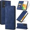 Phoona Cover per Samsung Galaxy A33 5G con 1 Vetro Temperato, Custodia Portafoglio Pelle PU Alta Qualità [Blocco Rfid][Antiurto][Magnetica][Porta Carte][Funzione Supporto] Libro Case Blu