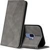 ZONNAVI Cover per Samsung Galaxy S9, Flip Custodia Pelle PU con [Slot Cart] [Supporto Stand] [Magnetica], Cover a Libro Portafoglio per Samsung Galaxy S9 (Grigio)