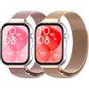 CHANRASI 2 Pezzi Cinturino Compatibile con Huawei Watch Fit 5/Fit 5 Pro/Fit 4/Fit 4 Pro/Fit 3 Donne Uomini,Bracciale Cinturino Magnetico di Ricambio in Metallo Acciaio Inox Oro rosa/rosa