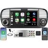 THIHPHOATLI Autoradio per FIAT 500 2007-2015,Linux,avvio 2s,Schermo FIAT 500 supporta il controllo volante,CarPlay/Android Auto wireless,Radio RDS,DSP,4x45W,Bluetooth,Canbus,USB,Stereo FIAT 500 plug & play-Nero