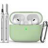 Inesore Compatible with AirPods Pro 1st/2nd Case - Light Green-A | Silicone Protective Case Cover for Apple Air Pod Pro (2019/2022/2023), Unisex Design, with Cleaning Kit