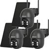 ANRAN 2K 360° PTZ Wifi Telecamera di sicurezza solare Wireless per esterni IP66
