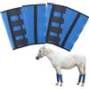 Gallopoff Set di 4 ghette per mosche a forma di cavallo, traspiranti, antiscivolo e leggeri, ideali per pascoli ed estivi, riduce la pressione blu S