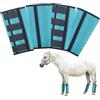 Gallopoff Set di 4 ghette per mosche a forma di cavallo, traspiranti, antiscivolo e leggeri, ideali per pascoli ed estivi, riduce il calpestaggio azzurro M