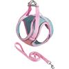 Generisch Pettorina regolabile per gatti, guinzaglio, a prova di esplosione, gilet in rete morbida con strisce riflettenti per un maggiore comfort durante le passeggiate (25-29 cm)