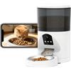 ANTELINK Distributore Automatico Cibo WiFi per Gatti e Cani 6L, 2.4Ghz WiFi, Dispenser Crocchette per Crocchette, 3MP HD Telecamera con Visione Notturna, Audio Bidirezionale, Controllo App, Bianco