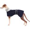 Geyecete -Invernale Cappotto per cane levrieri, Morbido Whippet Giubbotti Pile caldo,Regolabile Giacca con Foro per Imbracatura per Media e Grande Levrieri/Whippet-Blu-XXL