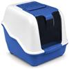 Generico Lettiera per Gatti Chiusa XXL 66x49x50h cm con Filtro Carboni Attivi - Toilette Coperte Antiodore, Kit Omaggio Paletta Blu/Verde (Blu)