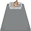 Bartuke Tappetino per lettiera per gatti in silicone 34 x 22, per controllo della dispersione, morbido per zampe di gatto, facile da pulire (Grigio scuro)