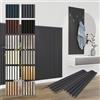 HEXIM Pannelli Acustici 138,5x60cm - Parete a Lamelle Flessibile Legno MDF Pannelli Murali Rivestimento a Lamelle Rivestimento Murale (1 pannello / 0,83 m² Black Lead - APH05)
