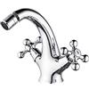 Ibergrif Lucca, Bidet Lavabo con Doppia Leva, Rubinetto Bagno Vintage, Cromo