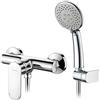 GRIFEMA BERLIN-G12004 Miscelatore Monocomando Esterno per Doccia (G1/2 Pollici) con soffione a 5 funzioni, Doccia con Flessibile Doccia in Acciaio Inox da 1,5 m, Cromo/Argento