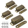 ASelected Chiusura magnetica per porte, per armadi, in acciaio inox, per piccoli armadi, cassetti, armadi, 4 pezzi, 8 kg, colore: bronzo
