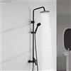 Ibergrif M17059B - Colonna doccia con rubinetto, kit di guida per alzata doccia, miscelatore doccia in ottone con 3 funzioni, soffione doccia a pioggia e set di tubi, colore: nero cromato