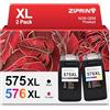 ZIPRINT PG-575XL CL-576XL 575 XL 576 XL cartucce rigenerate compatibili per stampanti Canon 575 576 per PIXMA TS3550i TS3551i TR4750i TR4751i (575XL nero, 576XL colore，2-Pack)