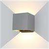 ledmo Applique da Parete Interno/Esterno 20W Lampada da Parete Angolo del Fascio Regolabile su e Giù Grigio Applique Esterno IP65 Impermeabile 3000K Bianco Caldo
