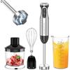 Bonsenkitchen Frullatore a Immersione Multifunzione 4 in 1, Minipimer in Acciaio Inox, 1000 W, 20 Velocità Regolabili, con Frusta, Tritatutto da 500 ml e Misurino da 700 ml, HB3203
