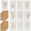 Oridaceae Biglietto Auguri Fiore, Set Biglietti Vuoti con Buste Stile Acquerello, 10 Pezzi Biglietti per Compleanno, Inviti, Matrimoni, Natale, Anniversari, Biglietto per Tutte Le Occasioni