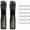Eowduk 2 Pcs Portable Binder Clip Stapler, Includes 100 Reusable Clips, Handheld Paper Binder Clip Dispenser for Desk Document (Black+Black)