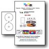 UNIVERS GRAPHIQUE 200 Etichette Adesive per CD - DVD, Diametro 117 mm + Foro 17 mm, 2 Adesivi per Foglio, Modello di Aiuto al Posizionamento Incluso