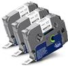 Labelwell 3X Nastri per Etichette Compatibili Labelwell TZe-FX231 per Brother TZeFX231 TZ-FX231 12 mm 0,47 Flessibile per Brother P-touch PT-D210VP D600VP D400VP H107B P700 D200DW PTH105 H100LB, Nero su Bianco