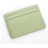GUCCI Emblem Card Case originale GG in pelle $ 410 verde chiaro