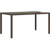 vidaXL Tavolo Giardino Piano in Vetro Marrone 150x90x75 cm Polyrattan