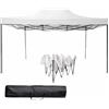 BRICOZONE Gazebo Professionale 3x4.5 Metri Pieghevole Impermeabile Con Struttura In Acciaio Rinforzata Telo Oxford 1200D PVC Protezione UV Con Sacche Zavorra Picchetti Corde E Borsa Custodia (Bianco)