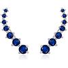 EVER FAITH Orecchini a clip in argento Sterling 925, ipoallergenico, blu, zirconia cubica, orecchini Sweep, Argento sterling Zirconia cubica