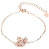 Generic Collana da uomo, collana da donna con catena intera di gioielli con cigno in zirconi rosa