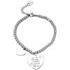 Beloved ❤️ Bracciale da donna, braccialetto in acciaio emozionale - frasi, pensieri, parole con charms - ciondolo pendente - misura regolabile - incisione - argento (FR30)