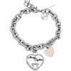 Beloved ❤️ Braccialetto da donna Emozionale catena Groumette in acciaio con cristalli - frasi, pensieri, parole con ciondolo pendente - misura regolabile - colore silver - CON INCISIONE (HEATE)