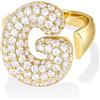 KissYan Anelli Donna con Iniziale A-Z, Oro Bolla Lettera Anello con Cubica Zirconia, Regolabili Personalizzato Anello Gioielli Regalo per Donne (Oro G)