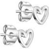 day berlin day.berlin piccoli orecchini a cuore a perno da donna color argento, 6mm di diametro, acciaio inox 316L, senza nichel e resistenti all'acqua