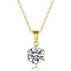 Mejewri Collana con ciondolo in moissanite da donna in argento Sterling con colore D VVS1 purezza oro bianco/oro placcato 1 ct/2 ct, 1ct, Moissanite