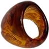 jojnsha Anelli in resina marrone alla moda robusti anelli in resina marrone ornamento per donne che abbracciano l'individualità, 8*6*3CM, Resina