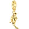 HUIPOJUE Ciondoli in argento Sterling 925 e oro per braccialetti e collane Pandora, con clip, per donne, distanziatori, gioielli, regali, 4.5mm-5mm, Argento sterling, Zirconie sintetico
