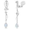 PHNIBIRD Orecchini Clip Donna senza Buco Lunghi Pendenti con Pietra Natale | Ipoallergenico, Comodo, Leggero da Indossare, Brillante, Raffinato, Elegante, Regalo Donna Compleanno con Pietra Portafortuna