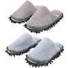Warmhm Ciabatte Donna in Flanella Lavabile, Pantofole Calde e Riutilizzabili per Pulizia della Casa, 2 Paia Perfette per Spazzare Pavimenti Comodamente