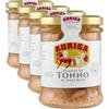Auriga Filetti di Tonno al Naturale lavorati mano.Vaso vetro da 200 g.Senza conservanti. Fonte Proteica. (Confezione da 4)