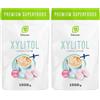 Intenson - Zucchero di Xilitolo 1kg | Xilitolo dalla Finlandia 1000g | Zucchero di Betulla 100% (Confezione da 2)