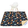 Unicorn Castle Tappetino Seggiolone Bambini 130x130cm, Unicorn Castle Tappeto Impermeabile Lavabile Antiscivolo, Splash Mat Pieghevole Portatile per Svezzamento e Protezione del Pavimento,Dark Blue Giraffe